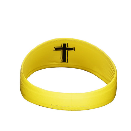 Elite Athletic Gear - Faith Cross Yellow Headband