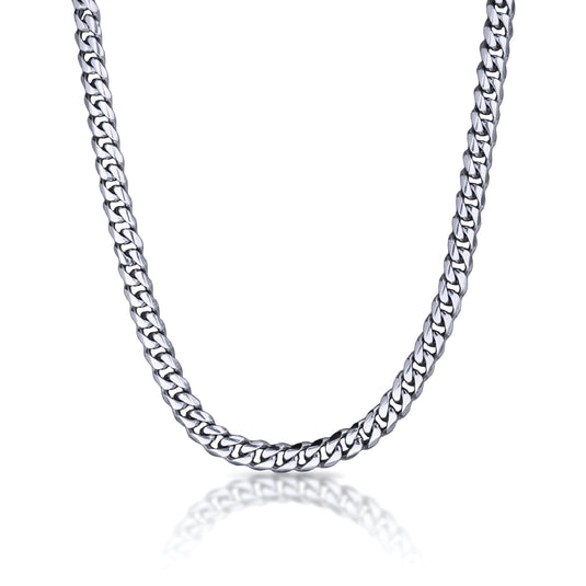 Elite Athletic Gear - 9mm Cuban Link Chain Necklace - Stainless Steel