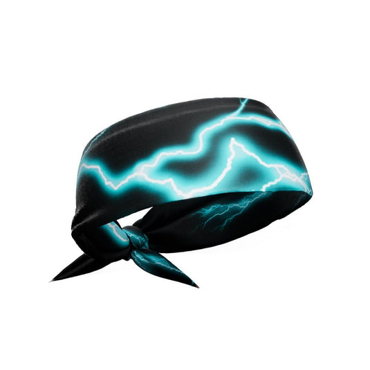 Elite Athletic Gear - Cyan Lightning Tie Headband