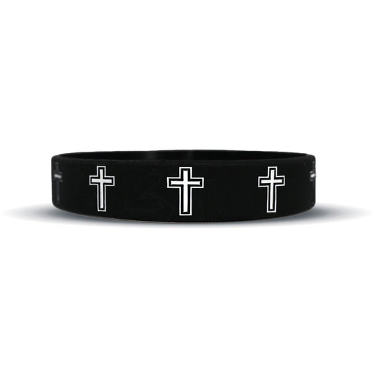 Elite Athletic Gear - Faith Cross Black Wristband