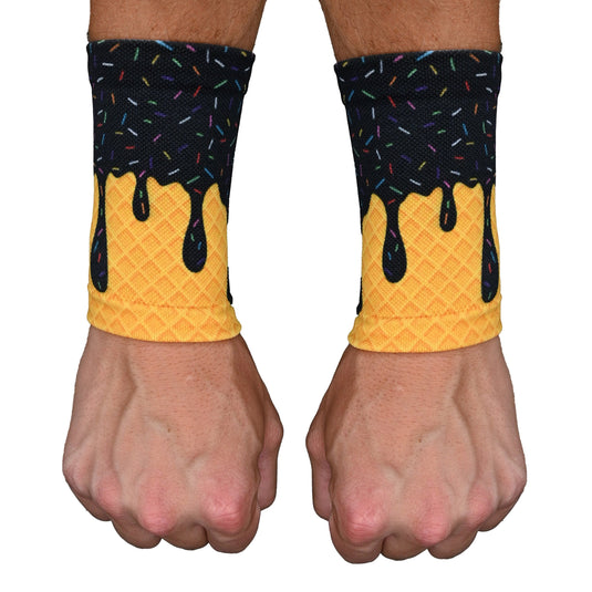 Elite Athletic Gear - Black Ice Cream Wrist Support Sleeves
