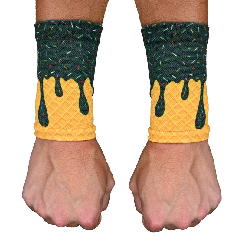 Load image into Gallery viewer, Elite Athletic Gear - Green ice cream wrist support sleeves
