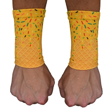 Elite Athletic Gear - Yellow Ice Cream Wrist Support Sleeves