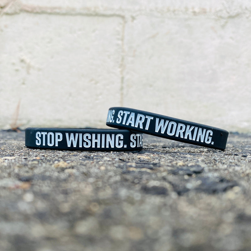 Load image into Gallery viewer, Elite Athletic Gear - Stop Wishing. Start Working. Wristband.

