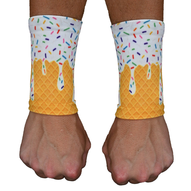 Load image into Gallery viewer, Elite Athletic Gear - White ice cream wrist support sleeves
