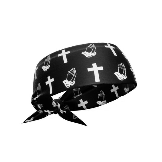 Elite Athletic Gear - Praying Crosses Tie Headband