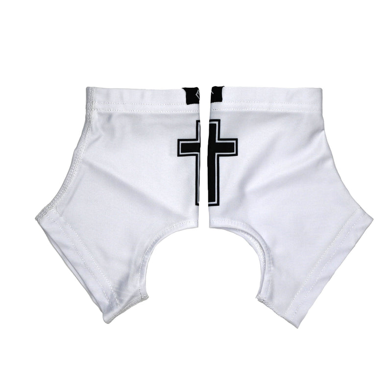 Load image into Gallery viewer, Elite Athletic Gear - Faith Cross White Cleat Covers (Spats)
