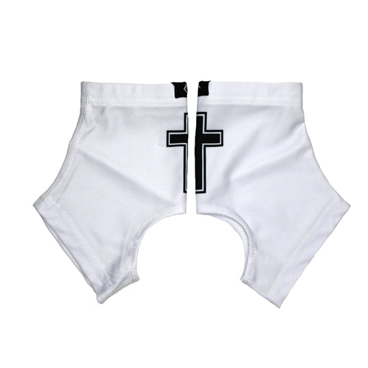 Elite Athletic Gear - Faith Cross White Cleat Covers (Spats)