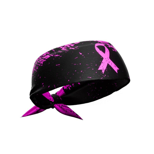 Elite Athletic Gear - Pink Splattered Breast Cancer Tie Headband
