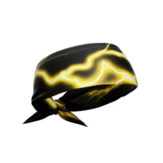 Elite Athletic Gear - Yellow lightning tie headband