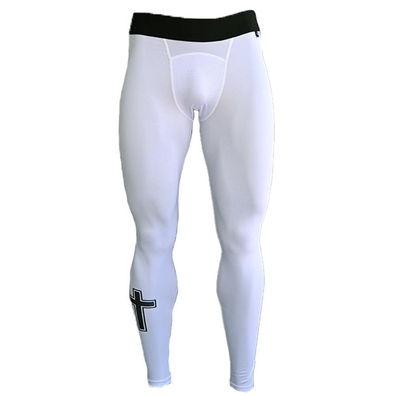 Load image into Gallery viewer, Elite Athletic Gear - Faith Cross White Compression Tights
