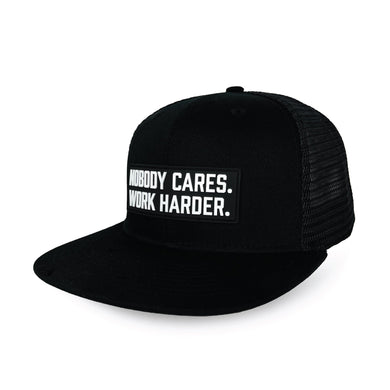 Elite Athletic Gear - nobody cares. work harder. trucker hat.