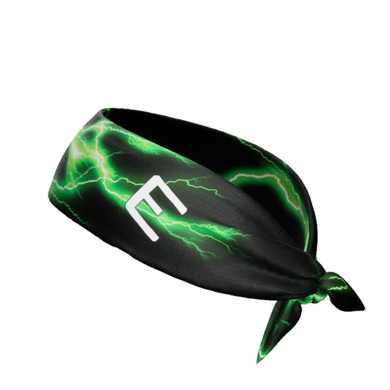 Load image into Gallery viewer, Green Lightning Tie Headband
