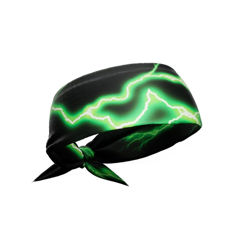 Load image into Gallery viewer, Green Lightning Tie Headband
