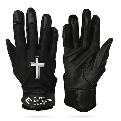 Elite Athletic Gear - Faith cross black batting gloves
