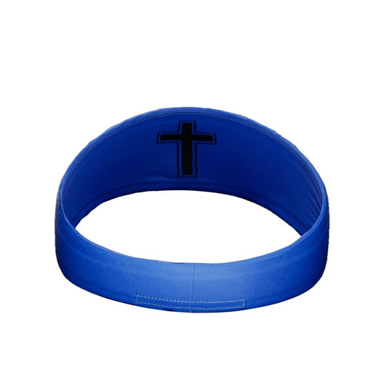 Elite Athletic Gear - Faith cross blue headband