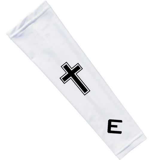 Elite Athletic Gear - Faith Cross White Arm Sleeve