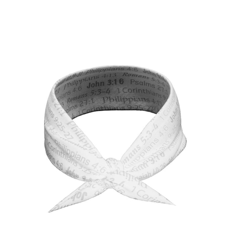 Load image into Gallery viewer, Elite Athletic Gear - White Bible Verse Tie Headband
