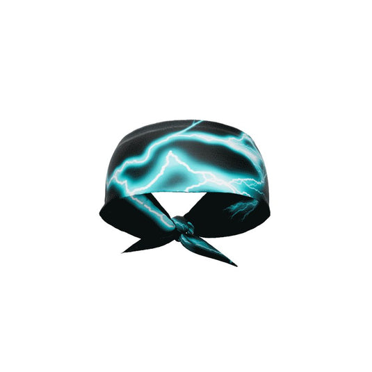 Elite Athletic Gear - Cyan Lightning Tie Headband