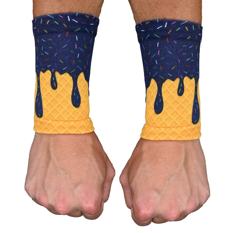 Load image into Gallery viewer, Elite Athletic Gear - Navy Ice Cream Wrist Support Sleeves
