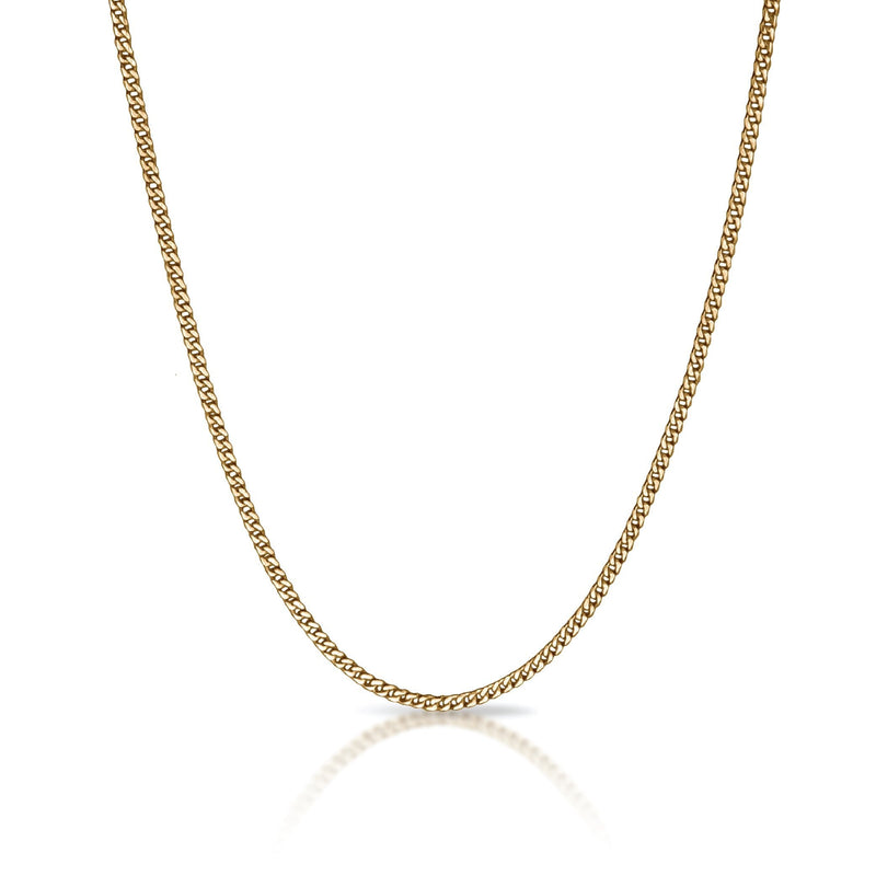 Load image into Gallery viewer, Elite Athletic Gear - 3mm Cuban Link Chain Necklace - 14K Gold Plated Stainless Steel
