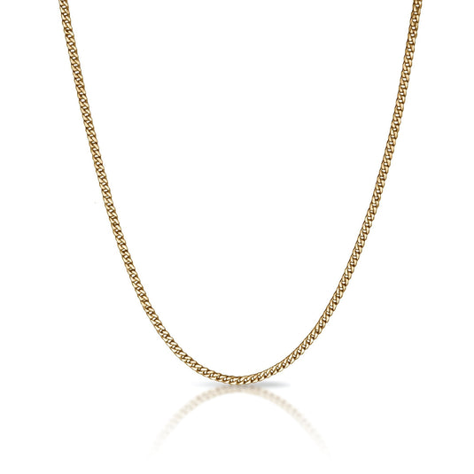 Elite Athletic Gear - 3mm Cuban Link Chain Necklace - 14K Gold Plated Stainless Steel