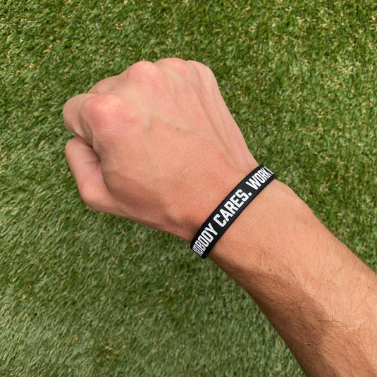 Elite Athletic Gear - Nobody cares. Work harder. Wristband.