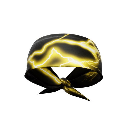 Elite Athletic Gear - Yellow lightning tie headband