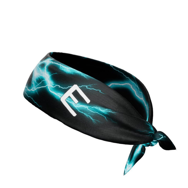 Load image into Gallery viewer, Elite Athletic Gear - Cyan Lightning Tie Headband
