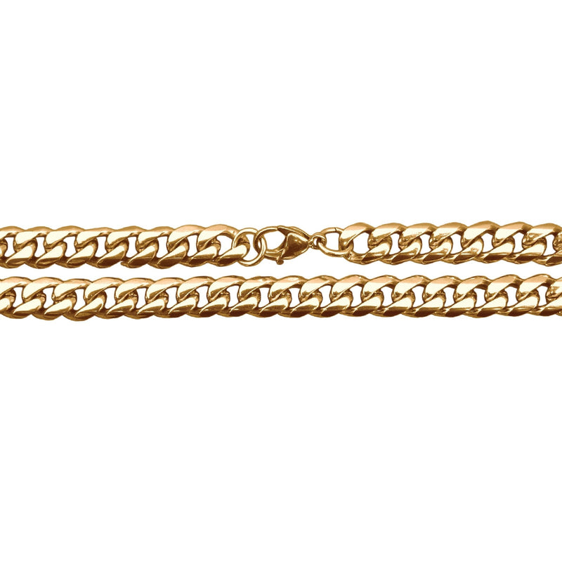 Load image into Gallery viewer, Elite Athletic Gear - 9mm Cuban Link Chain Necklace - 14K Gold Plated Stainless Steel
