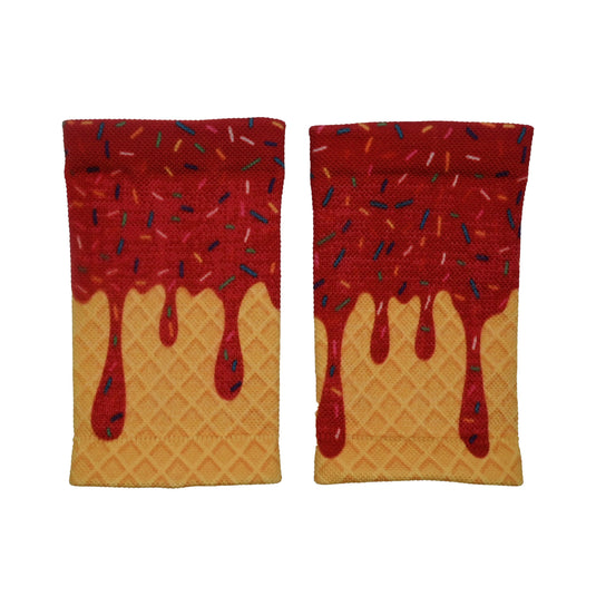 Elite Athletic Gear - Red Ice Cream Wrist Support Sleeves