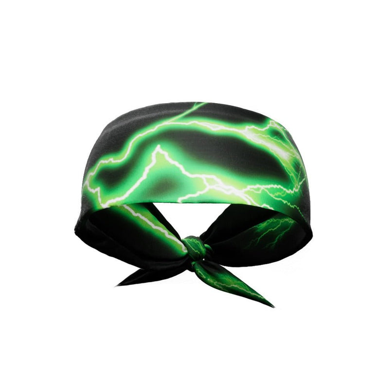 Load image into Gallery viewer, Green Lightning Tie Headband
