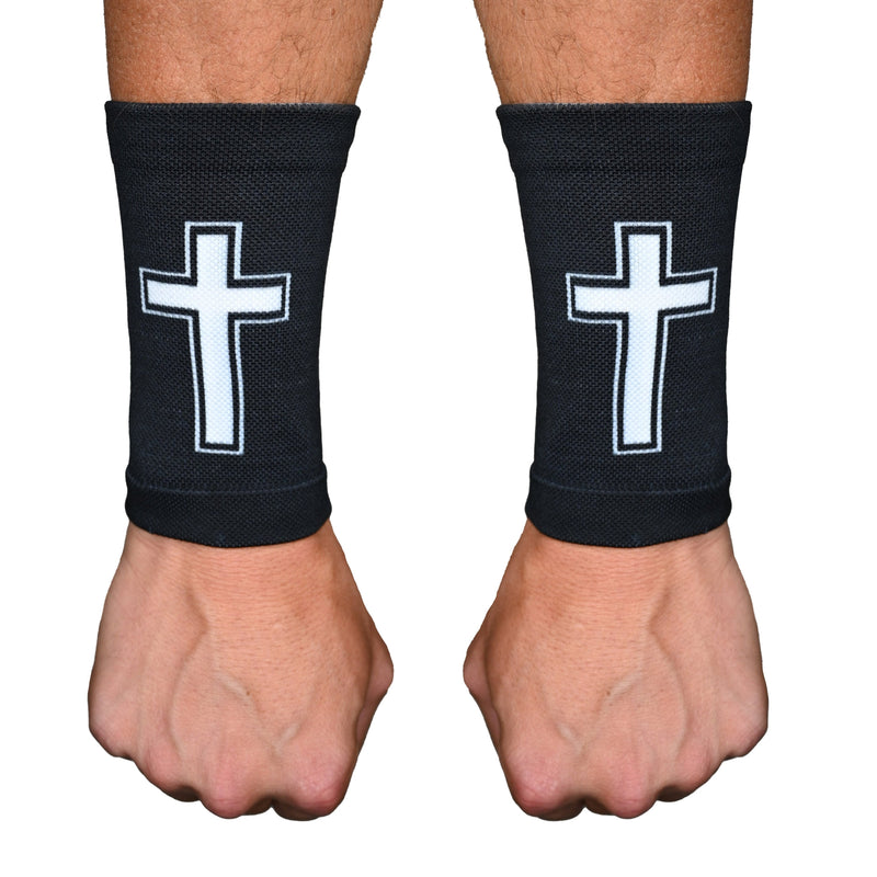 Load image into Gallery viewer, Elite Athletic Gear - Faith Cross Black Wrist Support Sleeves
