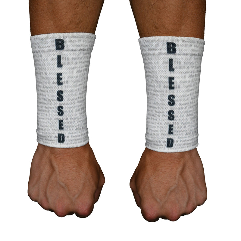 Load image into Gallery viewer, Elite Athletic Gear - White Blessed Wrist Support Sleeves
