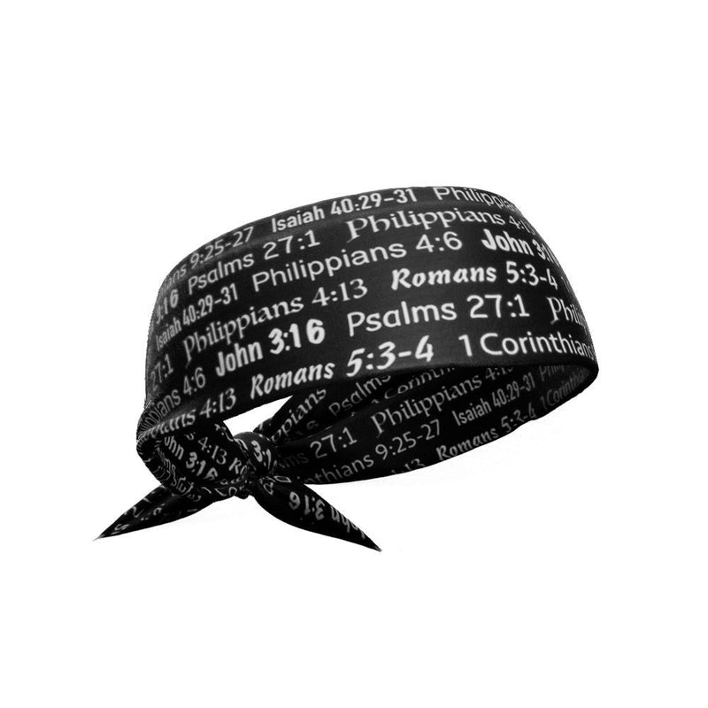 Load image into Gallery viewer, Elite Athletic Gear - Black Bible Verse Tie Headband
