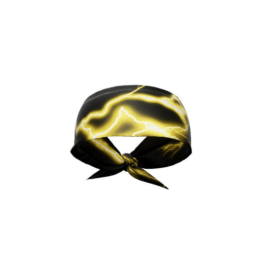 Elite Athletic Gear - Yellow lightning tie headband