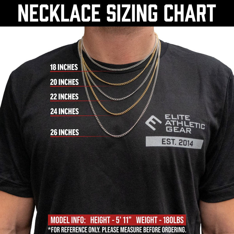 Load image into Gallery viewer, Elite Athletic Gear - 3mm Cuban Link Chain Necklace - Stainless Steel
