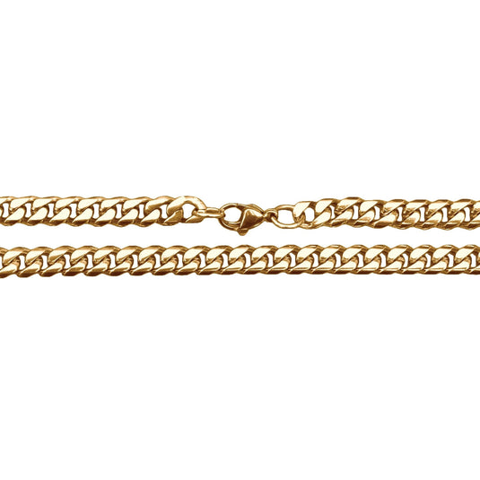 Elite Athletic Gear - 6mm Cuban Link Chain Necklace - 14K Gold Plated Stainless Steel