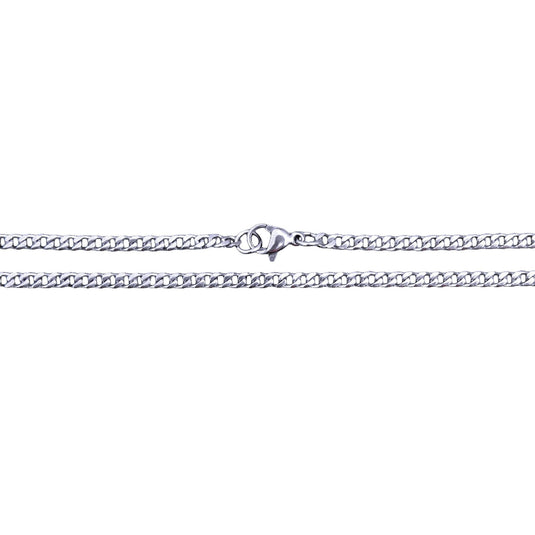 Elite Athletic Gear - 3mm Cuban Link Chain Necklace - Stainless Steel