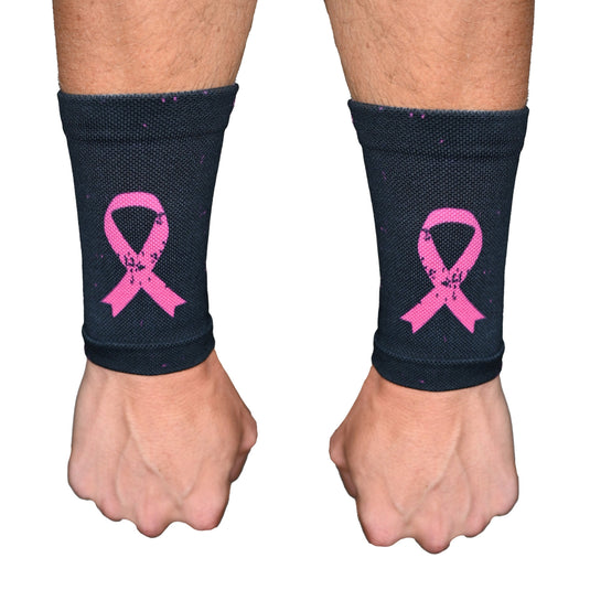 Elite Athletic Gear - Pink Splattered Breast Cancer Wrist Support Sleeves