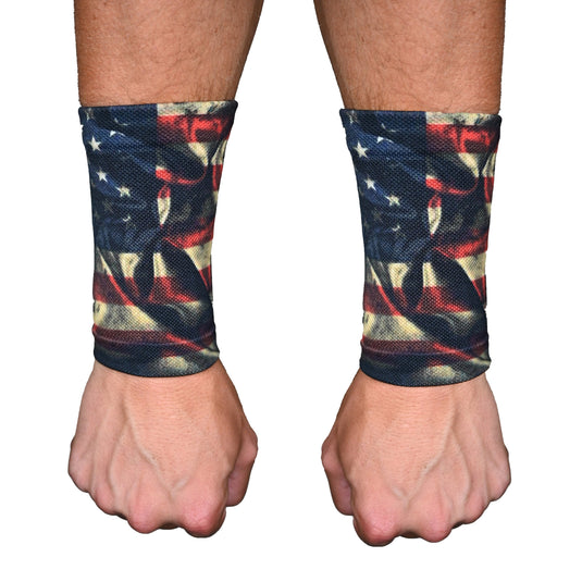 Elite Athletic Gear - Vintage USA Flag Wrist Support Sleeves
