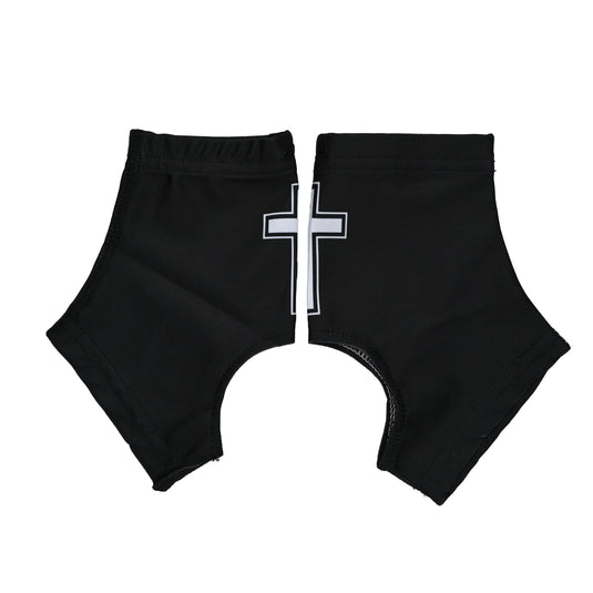 Elite Athletic Gear - Faith Cross Black Cleat Covers (Spats)