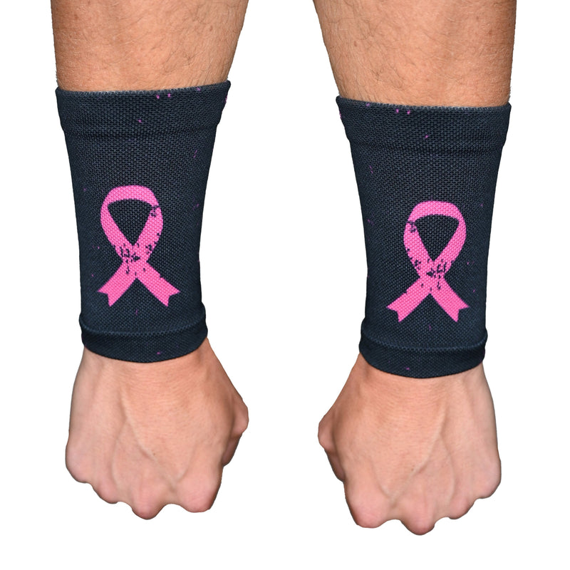 Load image into Gallery viewer, Elite Athletic Gear - Pink Splattered Breast Cancer Wrist Support Sleeves
