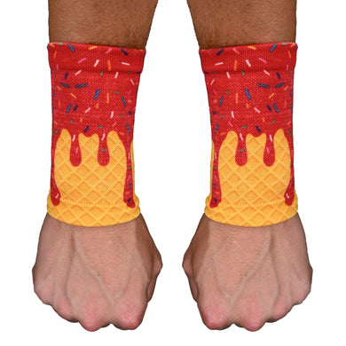 Elite Athletic Gear - Red Ice Cream Wrist Support Sleeves