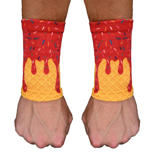 Elite Athletic Gear - Red Ice Cream Wrist Support Sleeves