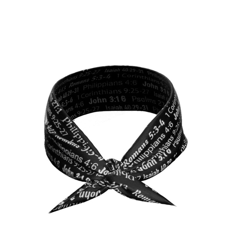 Load image into Gallery viewer, Elite Athletic Gear - Black Bible Verse Tie Headband
