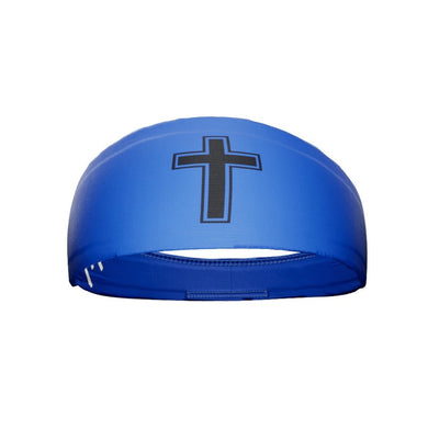 Elite Athletic Gear - Faith cross blue headband