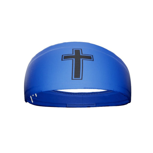 Elite Athletic Gear - Faith cross blue headband