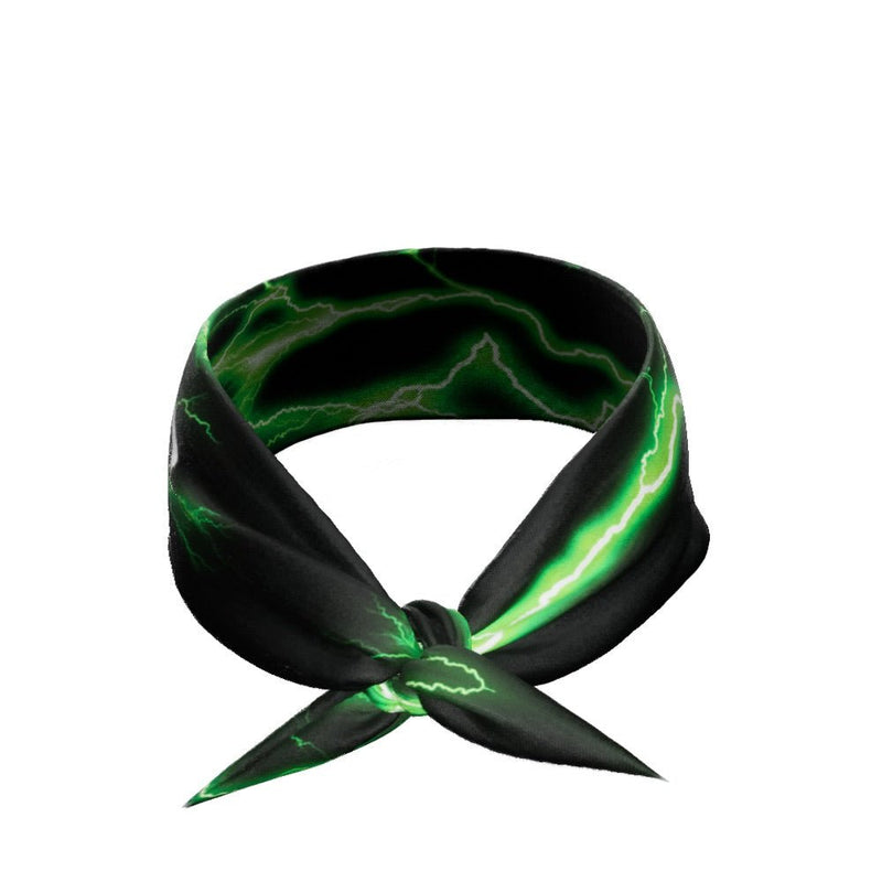 Load image into Gallery viewer, Green Lightning Tie Headband
