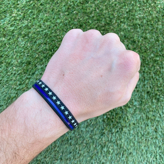 Elite Athletic Gear - Thin Blue Line Wristband